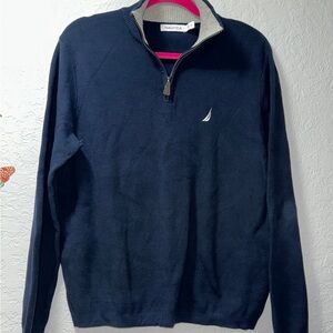 Men's Blue Zip-Up Sweater